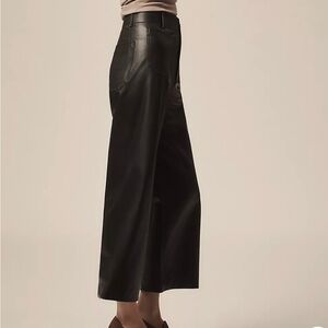 Anthropologie cropped with flare faux leather pants #anthropologie #plus size